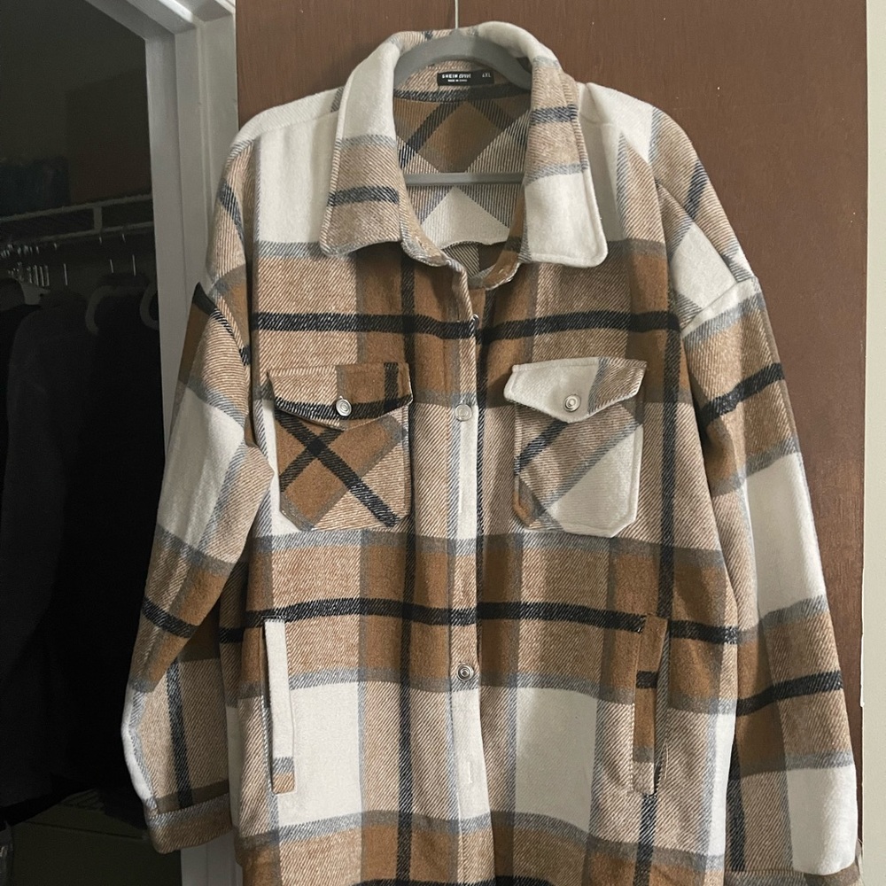 PLUS PLAID OVERCOAT